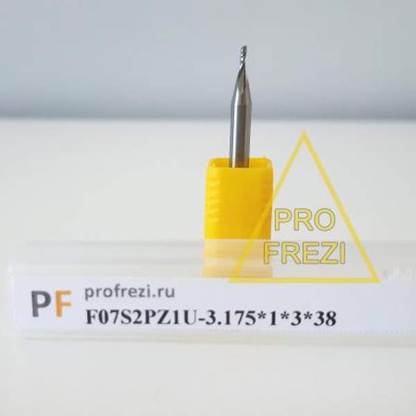 ФРЕЗА СПИРАЛЬНАЯ ОДНОЗАХОДНАЯ 3.175 ММ ТВЕРДОСПЛАВНАЯ С ОТВОДОМ СТРУЖКИ ВВЕРХ F07