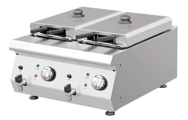 Фритюрница электрическая настольная Kocateq 1M0FR3E с 2 ваннами 8+8 л