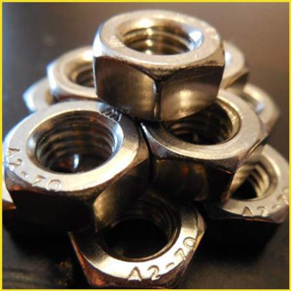 Гайка А2 размер М16 нержавеющая коробка 5 кг ГОСТ 5927-70