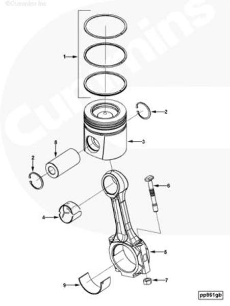 Гайка болта шатуна Cummins 6CT 3934864 3901381