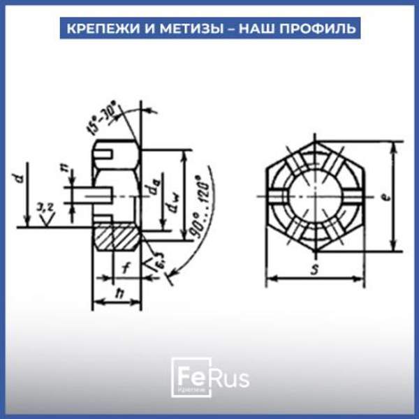 Гайка корончатая