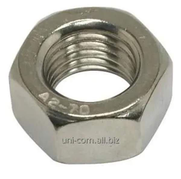 Гайка шестигранная головка М16 из нержавеющей марки 12Х18Н10Т стали А2-70 стандартный шаг резьбы Крепёж СК