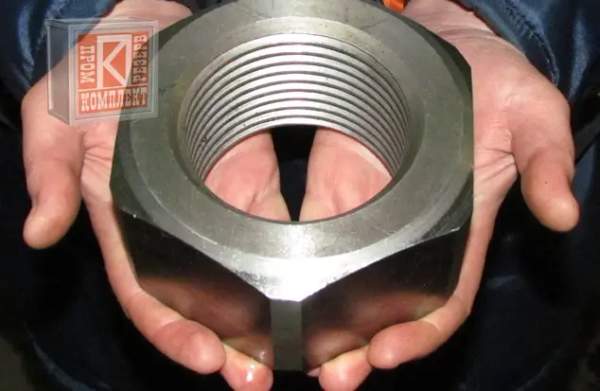 Гайка шестигранная М33, М36, М42, М48 ГОСТ 5915-5927 крупного размера без покрытия со стандартным шагом резьбы класс прочности 4.0