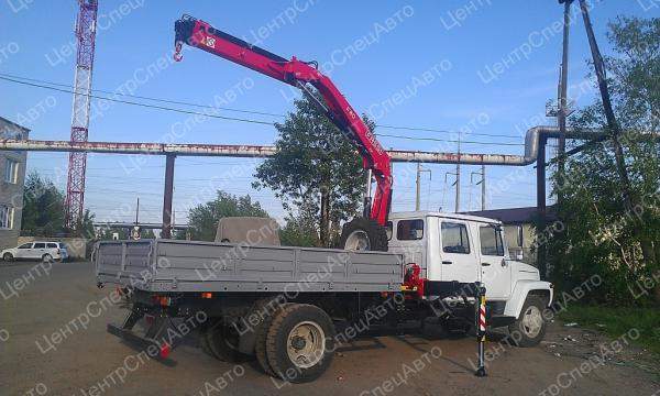 ГАЗ 3309 двурядка с КМУ Fassi 80