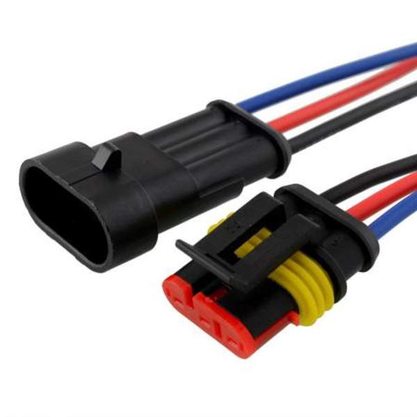 Герметичный разъём 3-х контактный с проводом