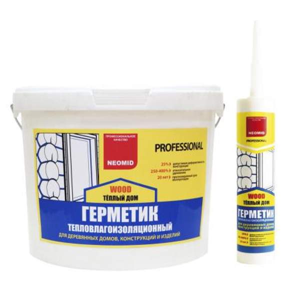 Герметик для деревянного дома Неомид WOOD Professional Мёд - 15 кг