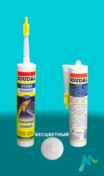 Герметик санитарный силиконовый Sanitary Silicone SOUDAL (Цвет:бесцветный, Фасовка:Картридж)