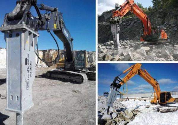 Гидромолот для экскаватора и экскаватора-погрузчика.