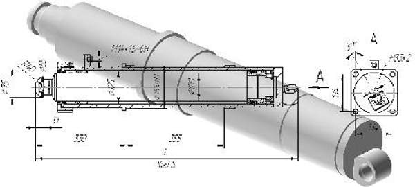 Гидроопора (под ввертной гидрозамок) ГЦ-125.100х580.55-02 (140) КС-45717.31.200-4