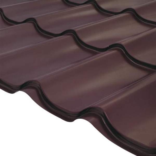 ГРАНД ЛАЙН Оптима металлочерепица RAL8017 коричневый матовая 1160х470х0,4 мм (0,54 м2) / GRAND LINE Optima металлочерепица RAL 8017 коричневый матовая 1160х470х0,4 мм (0,54 кв.м)