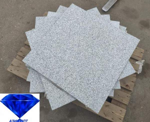 Гранитная плитка Белла Вайт 600х600х20.Гранит G603, термообработка