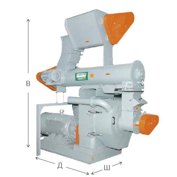 Гранулятор редукторный одноступенчатый усиленный ДГ-1500МХ-М (480) н-110