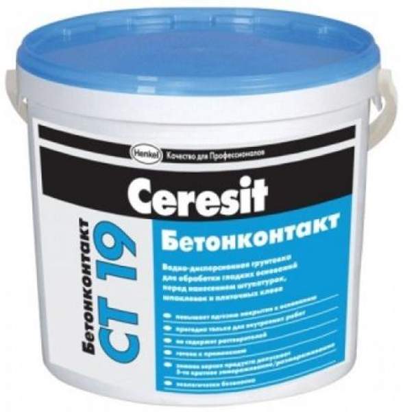 Грунтовка-бетоноконтакт Ceresit СТ 19, 15кг