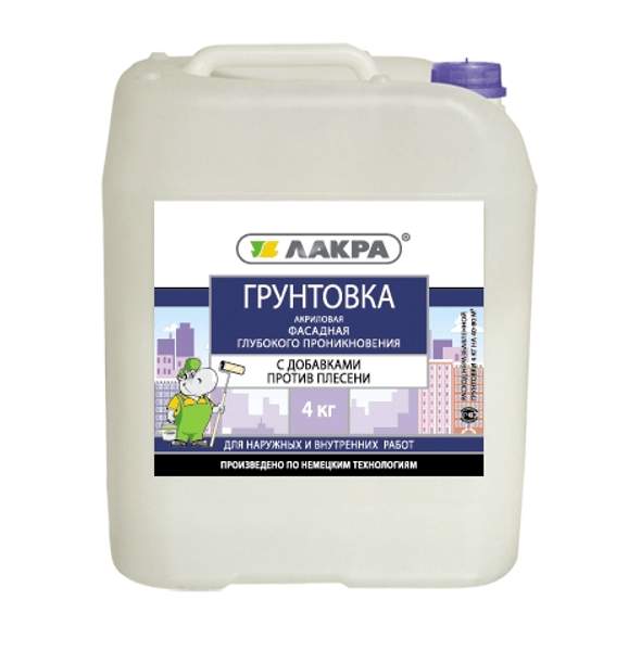 Грунтовка Лакра интерьерный сцепляющий против плесени 9кг