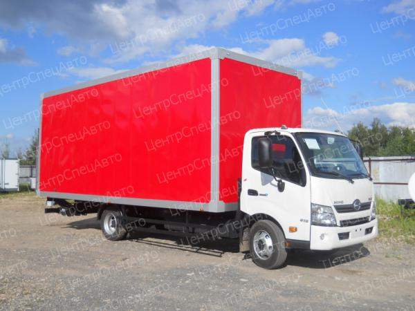 Hino 300 промка+фанера + гидроборт (красный цвет)