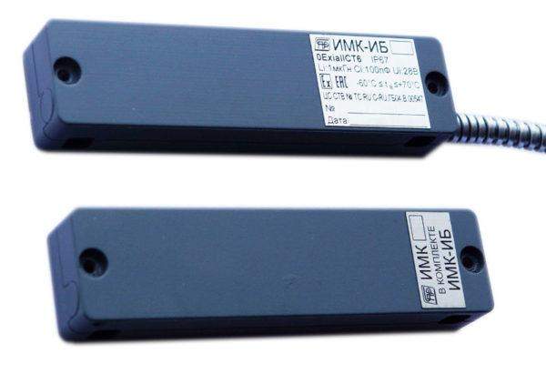 ИМК-ИБ исп.01: Извещатель охранный точечный магнитоконтактный, искробезопасное исполнение, кабель FRHF в металлорукаве