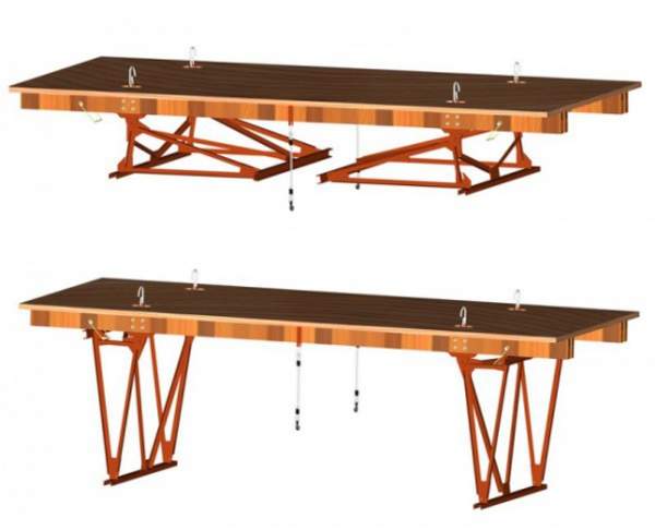 Инвентарные шарнирно-панельные подмости каменщика ПКК-1М