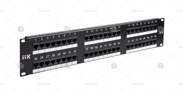 ITK 2U патч-панель кат.5Е UTP, 48 портов (Krone) PP48-2UC5EU-K05