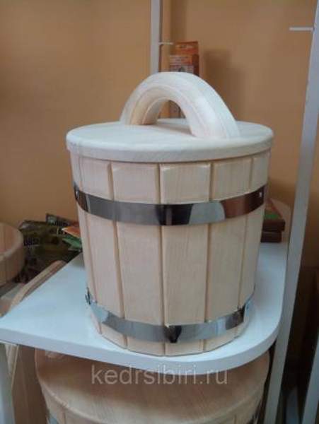 Кадка кедровая для засолки и воды, 5л.