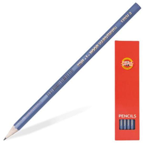 Карандаш чернографитный KOH-I-NOOR, 1 шт., "Alpha", HB, без резинки, корпус серый, заточенный