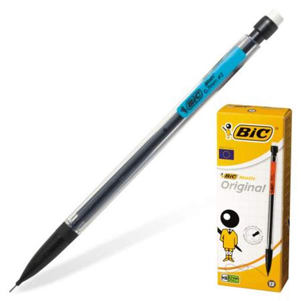 Карандаш механический BIC "Matic Classic", корпус черный, ластик, 0,7 мм