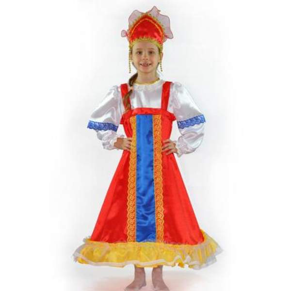 Карнавальный костюм «Русский народный дев.». Размеры 116-134