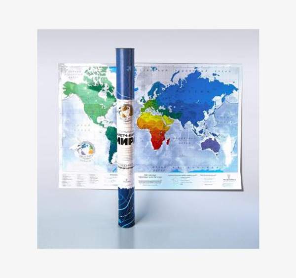 Карта мира со стирающимся скретч слоем Truemap Adventure