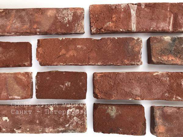Керамическая ложковая плитка под старый кирпич 19века