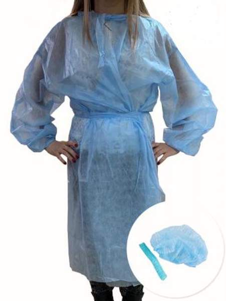 Халат одноразовый, рукава на резинке (СМС 25