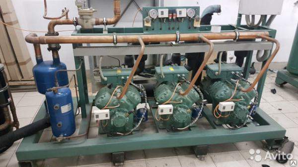Холодильный агрегат б/у на базе 3х компрессоров