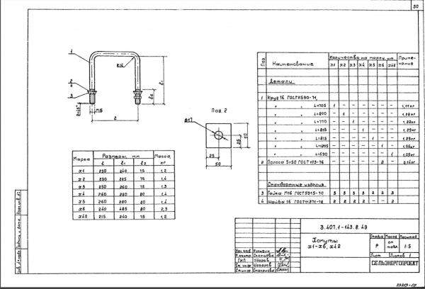 Хомут х1-х6, х42 серия 3.407.1-143 выпуск 8