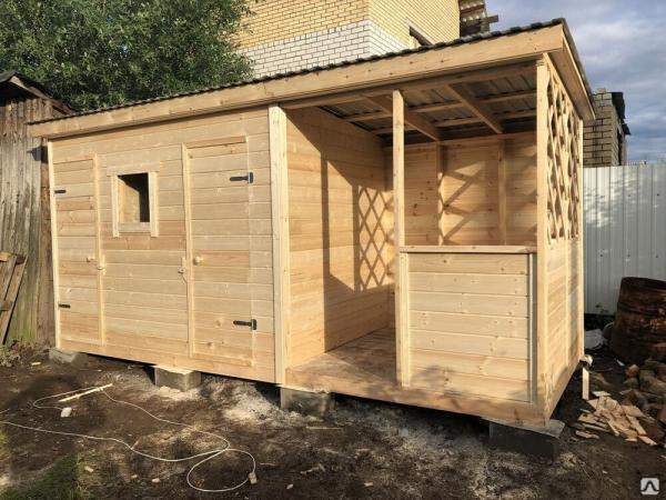 Хозблок с верандой (беседкой) 4*2 метра