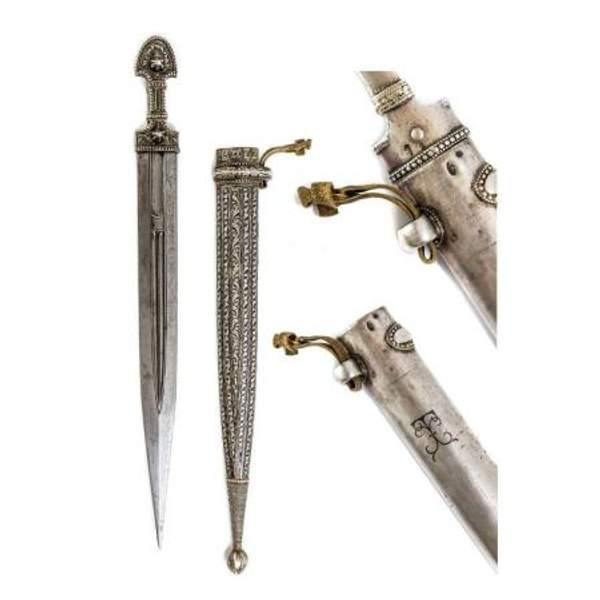 Кинжал кавказский. Начало 20 века. Инициалы ТХ