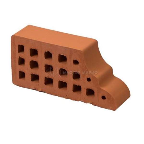 Кирпич фасонный керамический «Абрикос» пустотелый одинарный карнизный