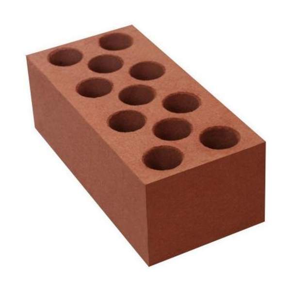 Кирпич лицевой силикатный «Красный» пустотелый утолщенный