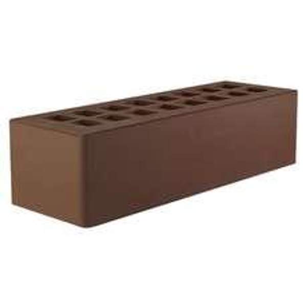 Кирпич тёмно-коричневый ЖКЗ Евро 250х85х65