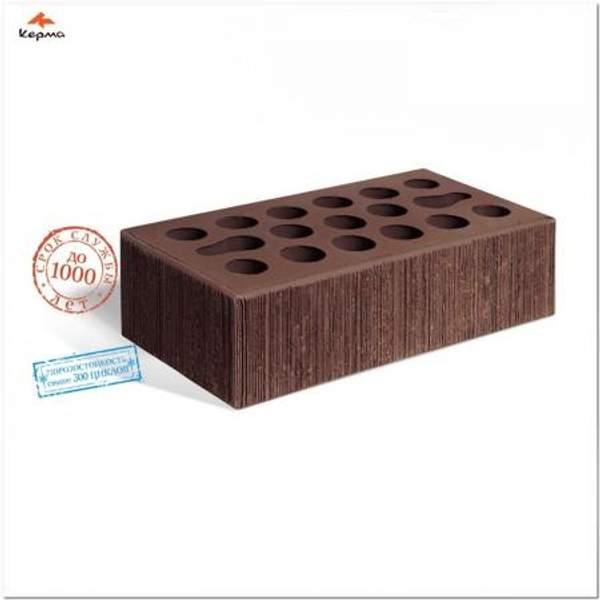 Кирпичная гора Кирпич облицовочный Керма с фактурой бархат терракот