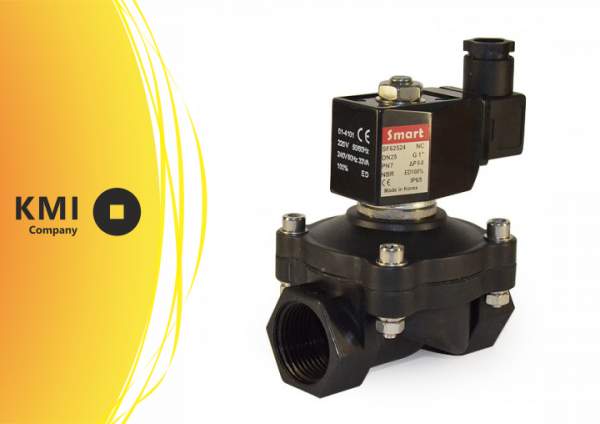 Клапан электромагнитный, корпус из полиамида G 1/4'' н/з FKM