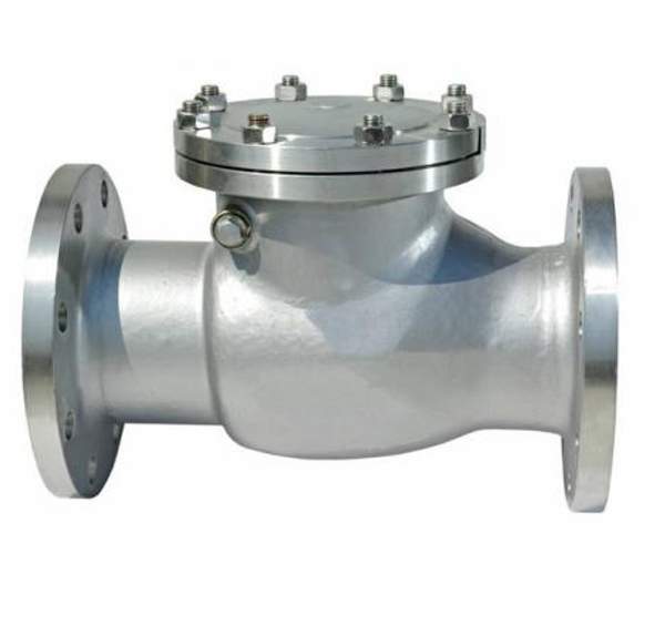 Клапан нержавеющий обратный поворотный фланцевый 19нж53нж Ду 150 Ру 40
