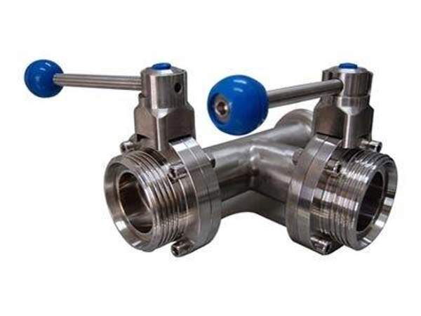 Клапана запорные трехходовые дисковые из нержавеющей стали AISI 304