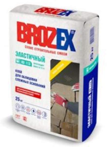 Клей Brozex KS-113 C2TES1 эластичный для любых видов плитки на сложные основания 25 кг, шт