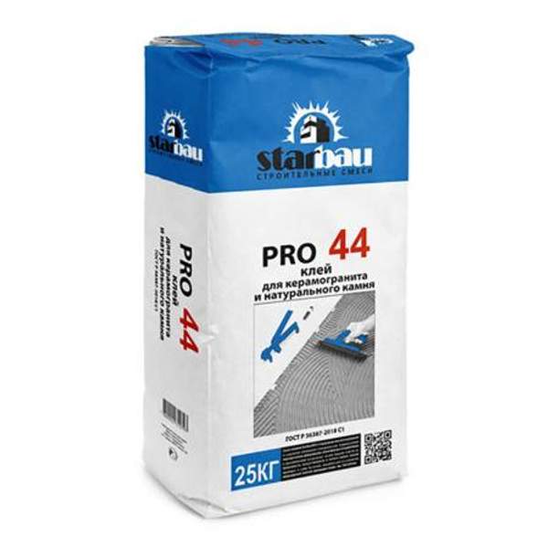 Клей для керамогранита и натурального камня StarBau PRO 44 25кг