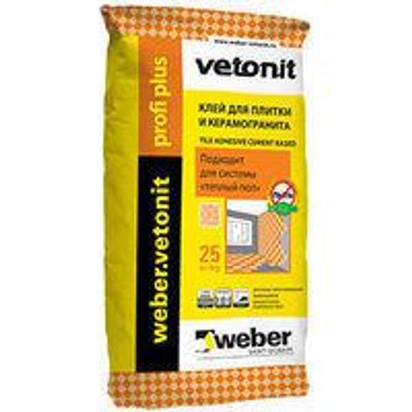 Клей для плитки weber.vetonit profi plus 25 кг