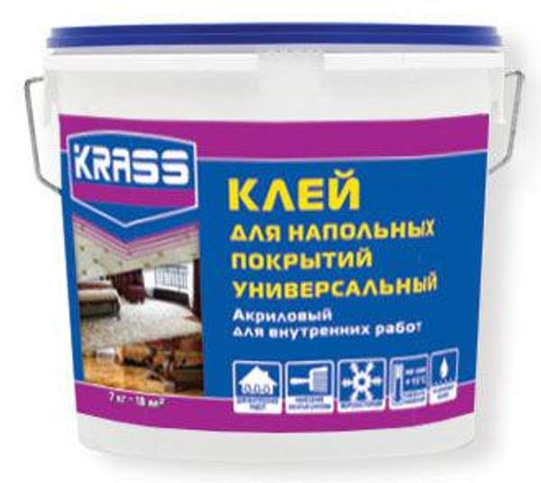 Клей KRASS для напольных покрытий универсальный акриловый 7 кг