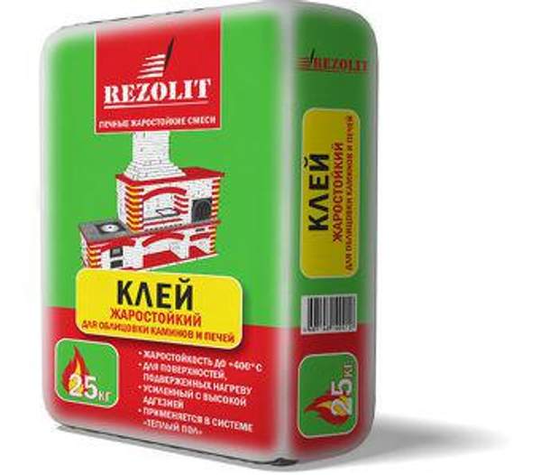 Клей жаростойкий усиленный Rezolit 25 кг