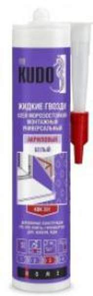 Клей жидкие гвозди KUDO KBT-301 монтажный универсальный морозостойкий акриловый белый 280 мл, шт
