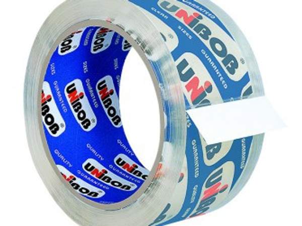 Клейкая лента упаковочная 48 мм х 66 м UNIBOB 600 (кристально - прозрачная)