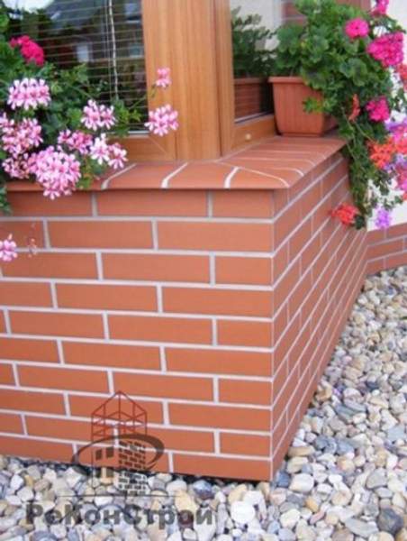 Клинкерный подоконник, отлив "Красный", с доставкой на объект!