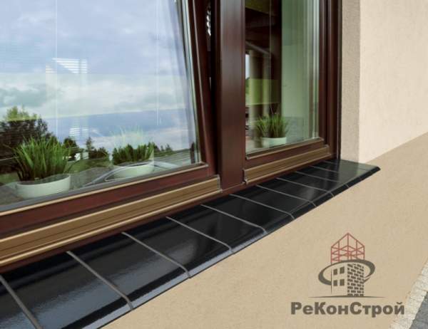 Клинкерный подоконник, отлив "Ониксовый черный", в Белгороде!