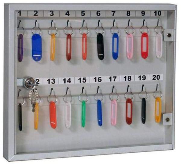 Ключница настенная металлическая с прозрачной дверцей на 20 ключей